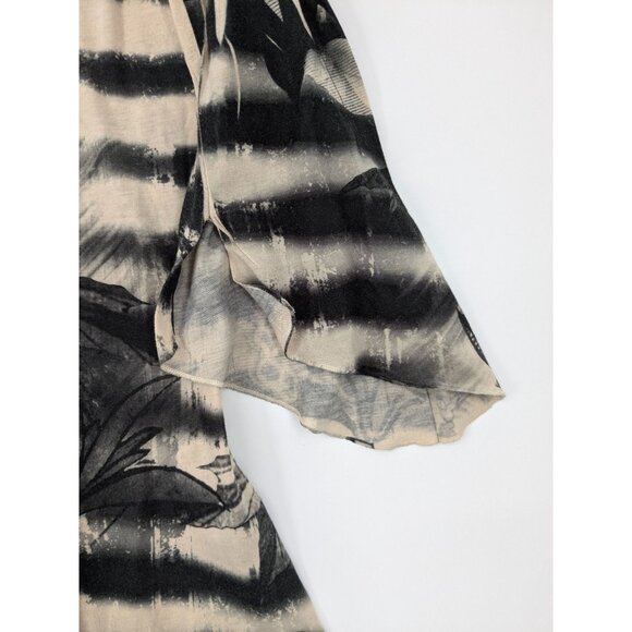 BLEU Tunic Top Women Size M Abstract Floral Medallion Festival Witchy Artsy Goth - Picture 7 of 13